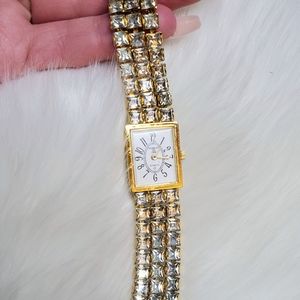 Kenneth Jay Lane crystal antique watch